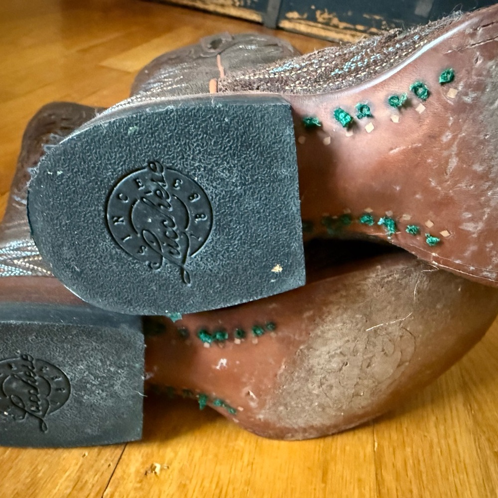 Lucchese Dark Brown Leather Boots - Picture 5 of 16
